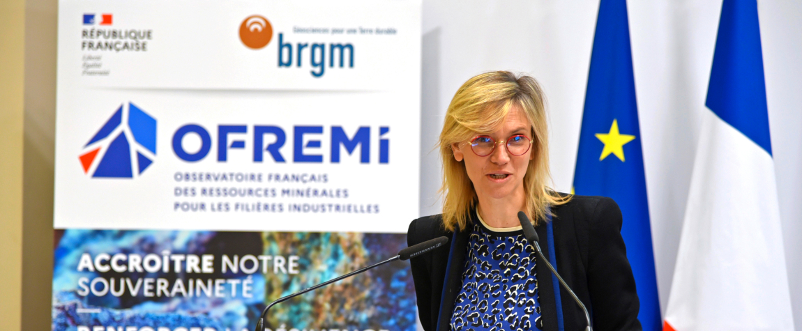La ministre de la transition énergétique Mme Agnès Pannier-Runacher a participé au lancement de l’OFREMI. © BRGM - C. Boucley