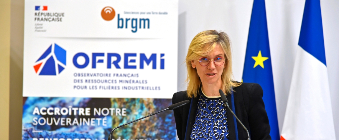 The French Minister for Energy Transition, Mrs Agnès Pannier-Runacher, attended the launch of OFREMI. © BRGM - C. Boucley