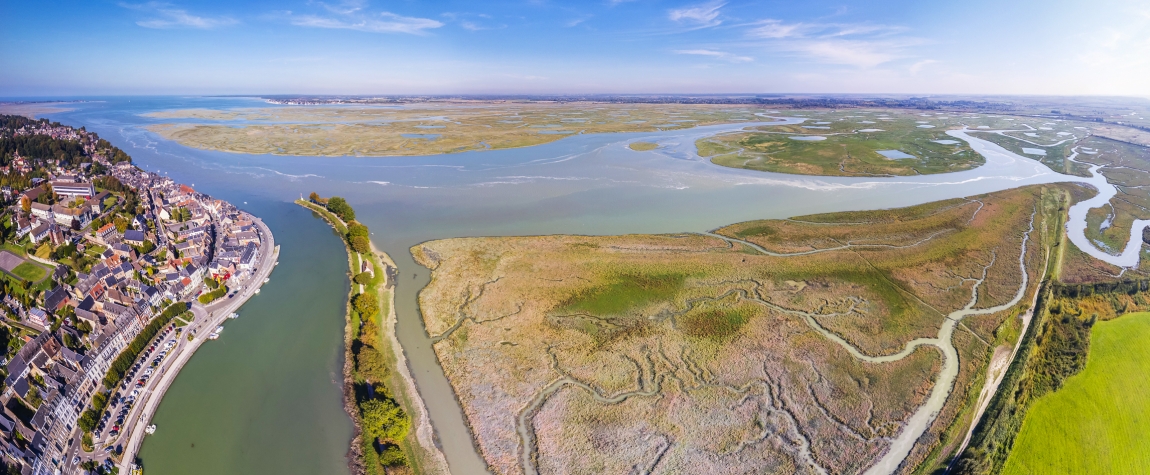Coastal marshes in the Bay of the Somme. The Life Adapto+ project promotes the flexible, integrated management of coastal areas. © Adobe Stock 