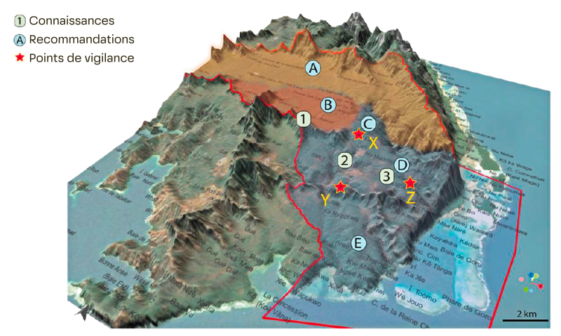 Synthèse de l’expertise hydrogéologique visant à évaluer le risque de perturbation des eaux souterraines en lien avec l’exploitation minière de PRONY notamment sur la tribu de Goro et la plaine des Lacs. © BRGM