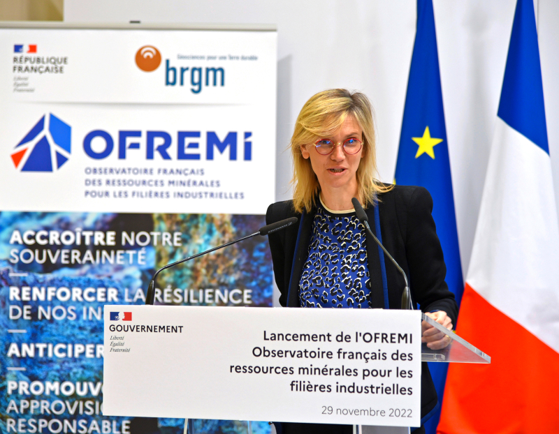 La ministre de la Transition énergétique Madame Agnès Pannier-Runacher a participé au lancement de l’OFREMI. © BRGM - C. Boucley
