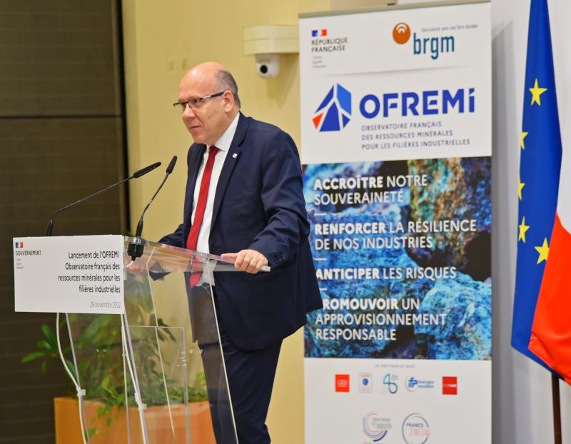 Christophe Poinssot, Deputy Managing Director and Scientific Director of BRGM during his speech at the launch of OFREMI. © BRGM - C. Boucley