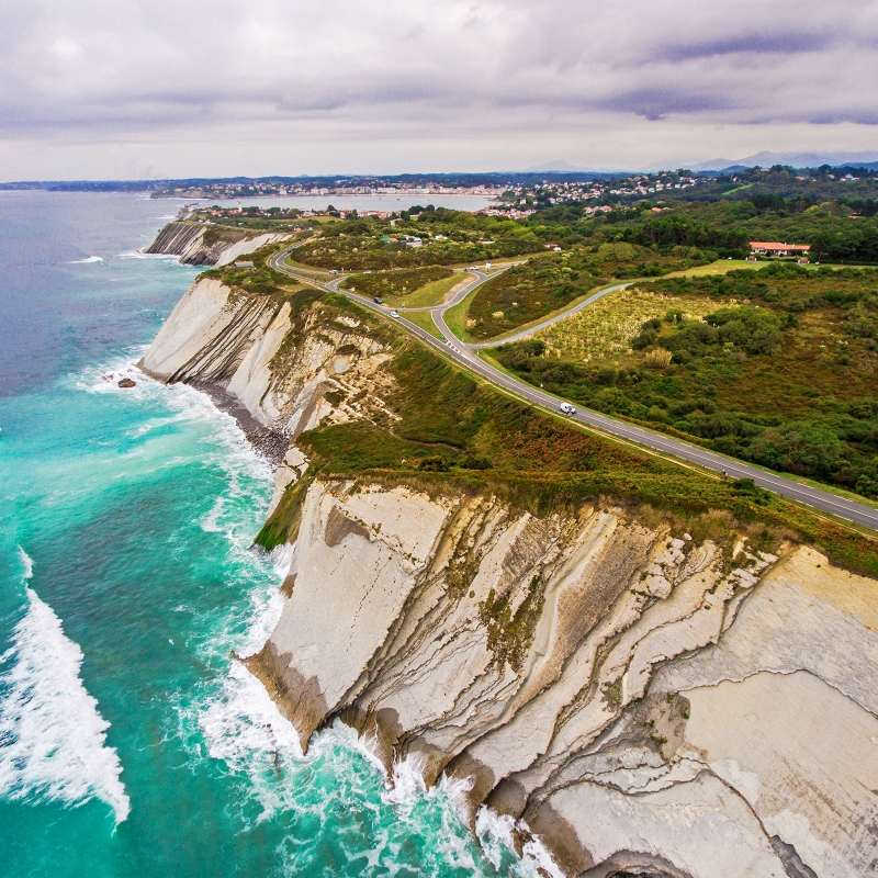 Drone surveillance of the cliffs along the coastal road in Urrugne. © Observatoire de la Côte Aquitaine / Com’ by AVM