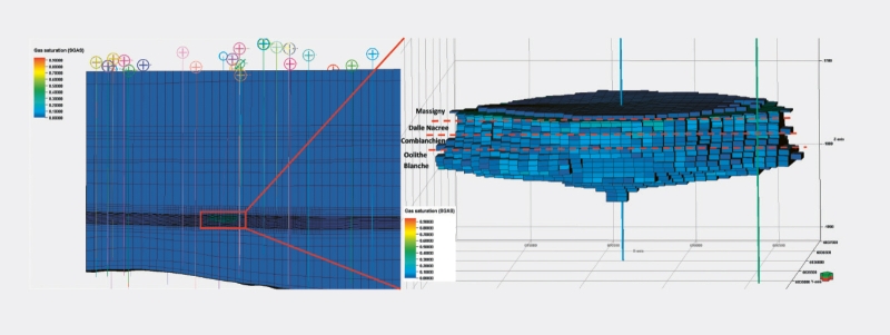 In the Paris Basin, the PilotSTRATEGY project has simulated the extent of the CO2 plume in the Dogger aquifer after ten years of injection. © BRGM