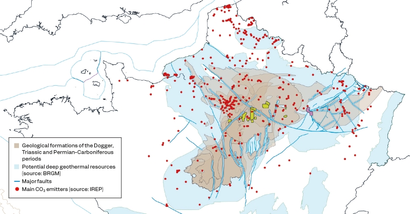 Close-up on potential CO2 storage areas in the Paris Basin. © BRGM