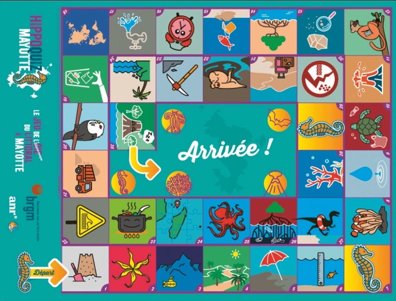 The Hippoquiz Mayotte board game, an educational game about the island’s geology, designed by&nbsp;BRGM. ©&nbsp;BRGM