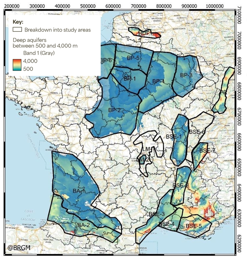 The sedimentary basins of mainland France were divided into study areas for the purposes of the national geothermal inventory. ©&nbsp;BRGM