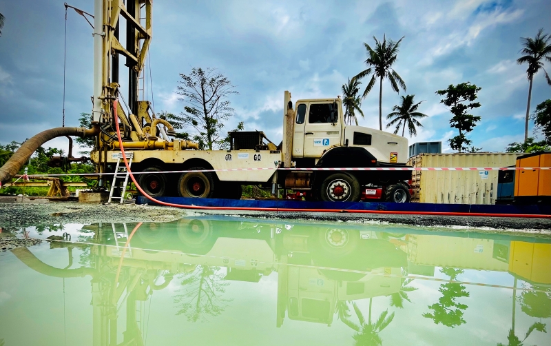 The Ouroveni drilling project currently in progress on the island of Mayotte. ©&nbsp;brgm